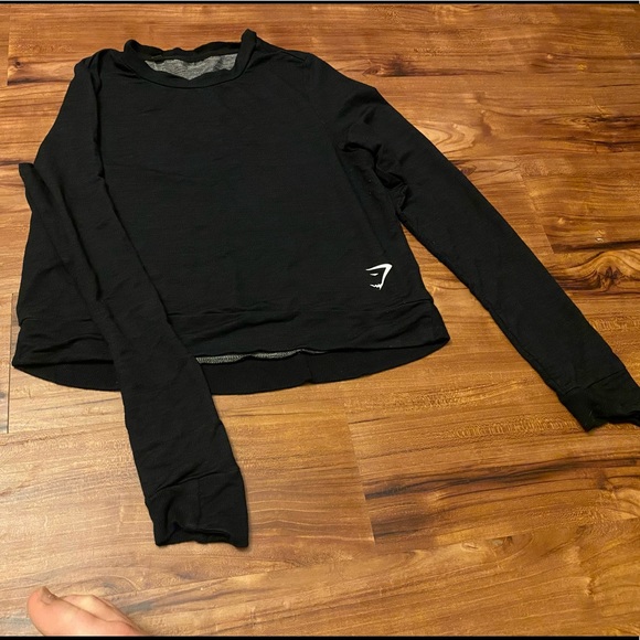 Gymshark Long sleeve fitted black top - Picture 1 of 1